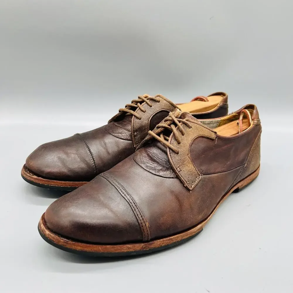 Timberland Boot Company Shoes Mens 8 Brown Leather Cap Toe Derby Oxford Dress